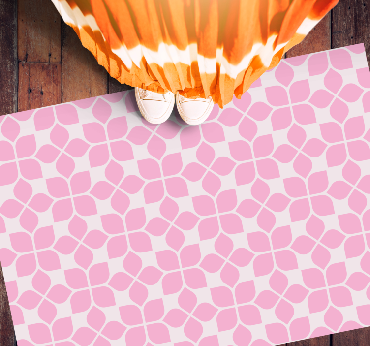 Tapete vinílico mosaico azulejo floral rosa - TenStickers
