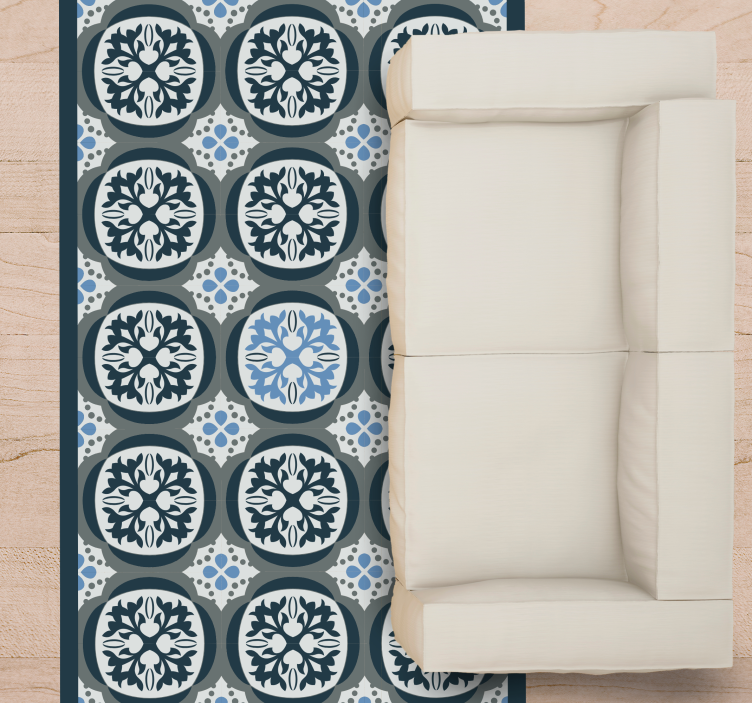 Tapete vinílico azulejos florais elegantes - TenStickers