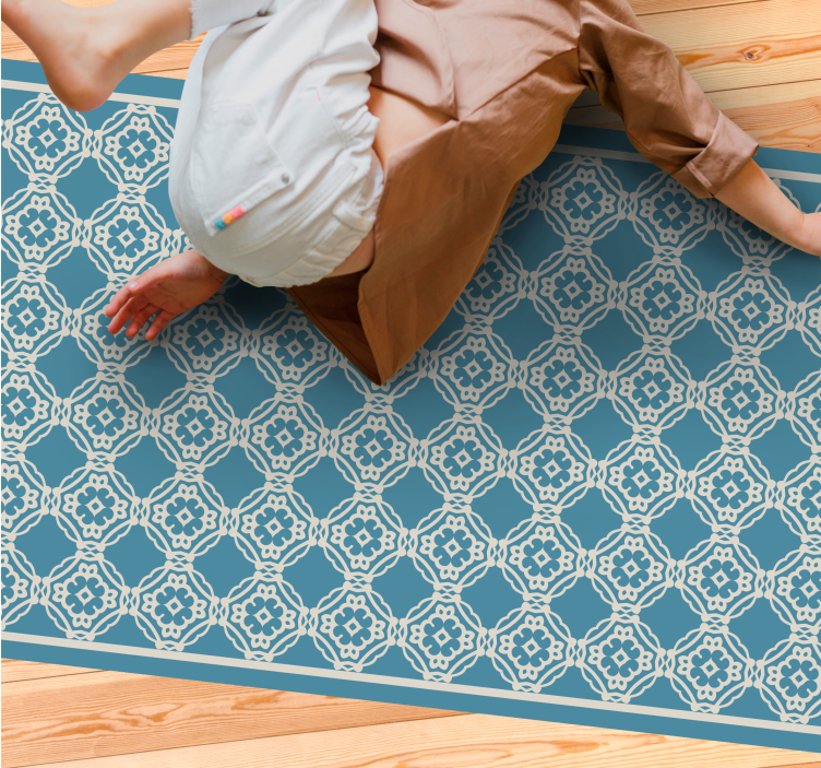 Tapete vinílico mosaico composição azul elegante - TenStickers