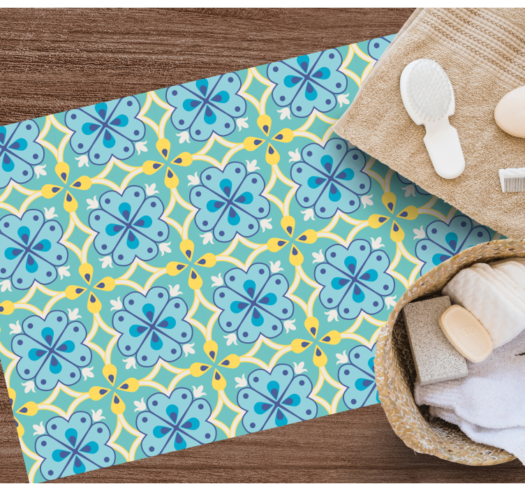 Tapete vinílico azulejos elementos florescentes - TenStickers