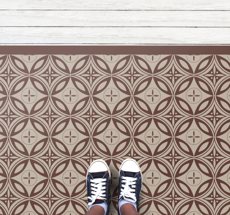 Tapete vinílico mosaico formas padronizadas em marrom - TenStickers