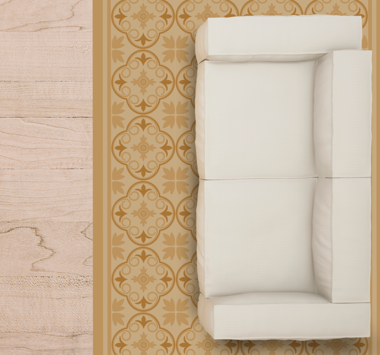 Tapete vinílico sala de estar motivo de azulejo geométrico - TenStickers