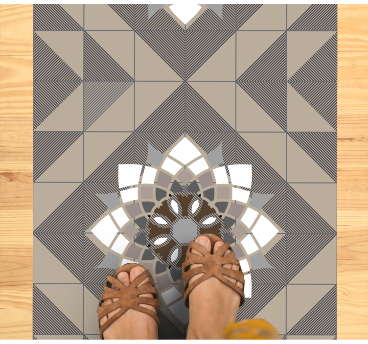 Tapete vinílico mosaico motivo floral geométrico - TenStickers