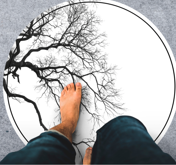 Tapete vinílico natureza arte de silhueta de galho - TenStickers