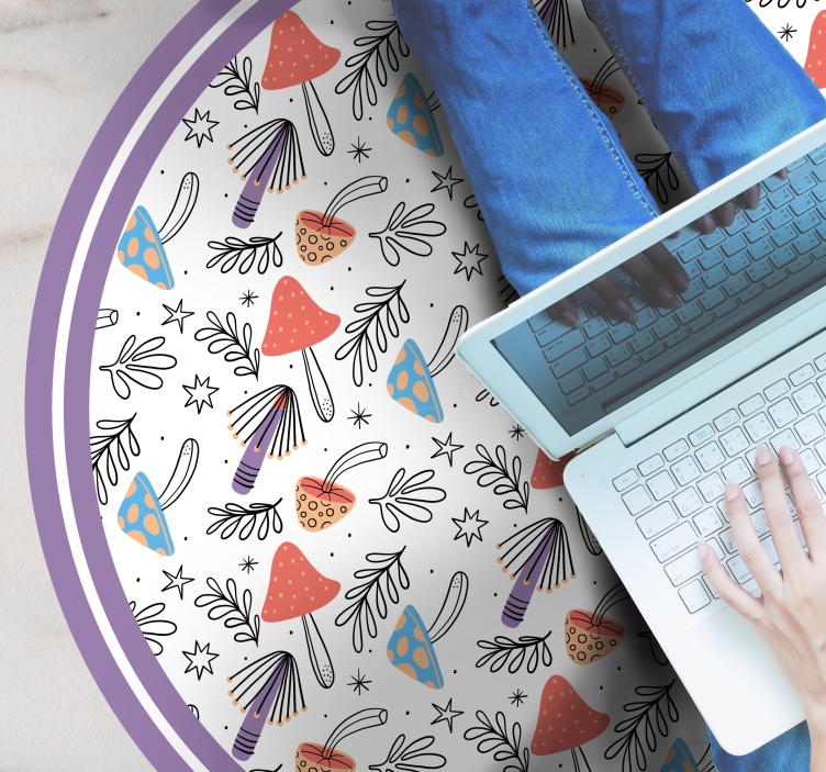 Tapete vinílico natureza brotos de fungos coloridos - TenStickers