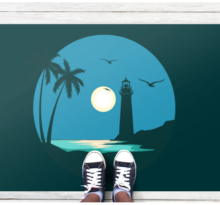 Tapete vinílico natureza cena de farol costeiro - TenStickers