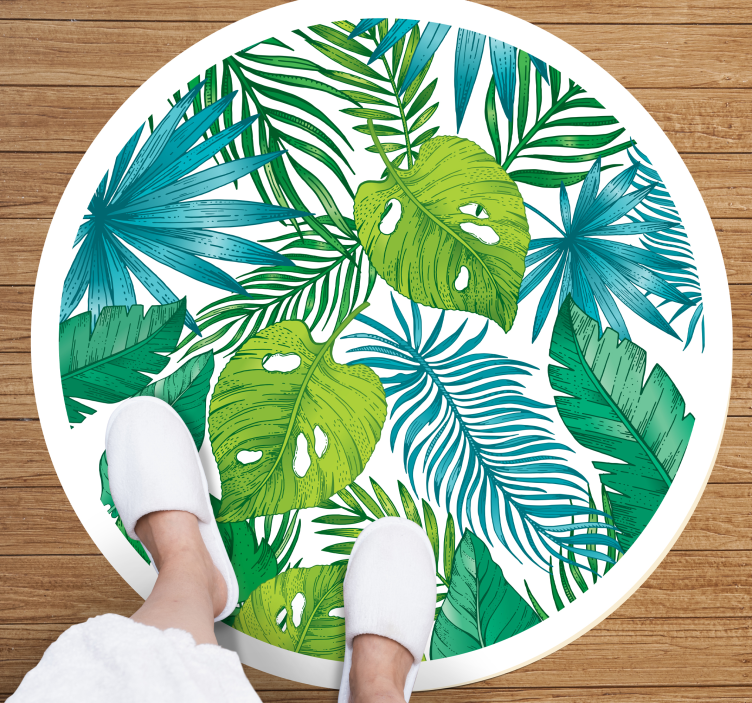 Tapete vinílico natureza desenhos de folhas tropicais - TenStickers