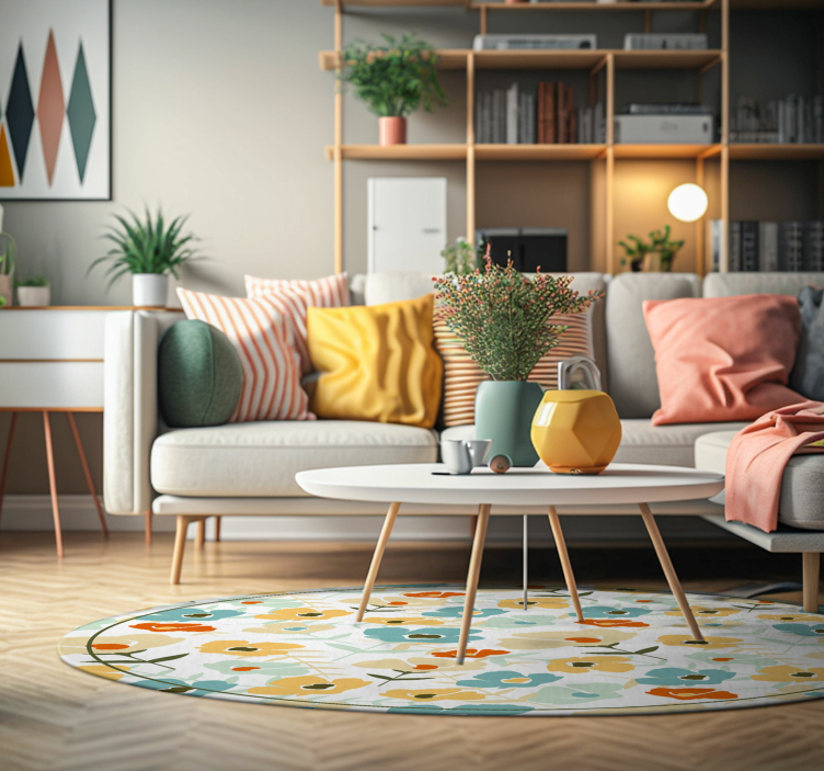 Tapete vinílico da natureza flores de aquarela - TenStickers