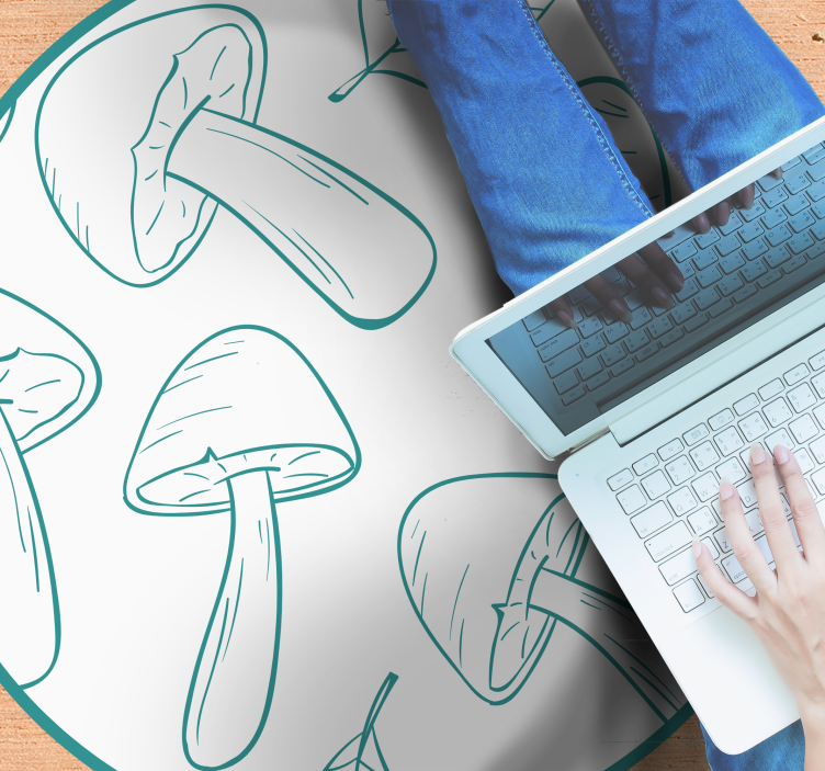 Tapete vinílico natureza motivo de folha de cogumelo - TenStickers