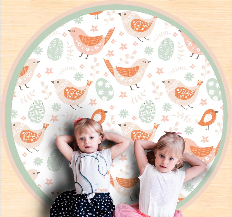 Tapete vinílico natureza motivos de pássaros encantadores - TenStickers