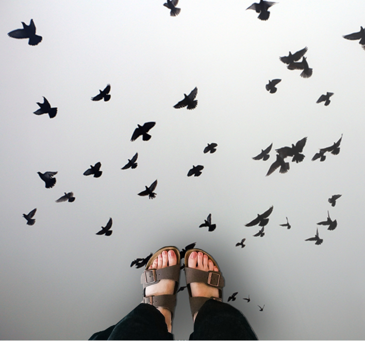 Tapete vinílico criança padrão de pássaros voando - TenStickers