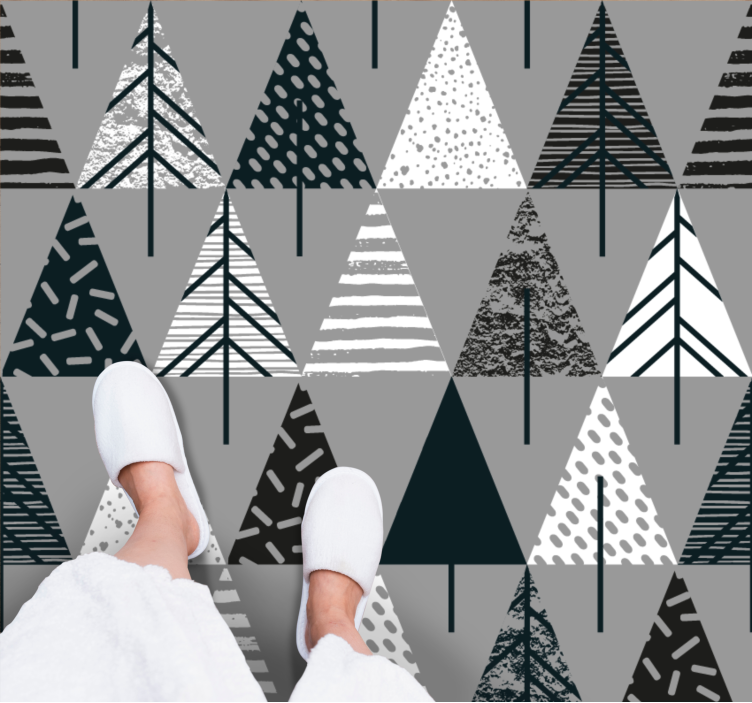 Tapete vinílico nórdico padrão de pinho estilizado - TenStickers