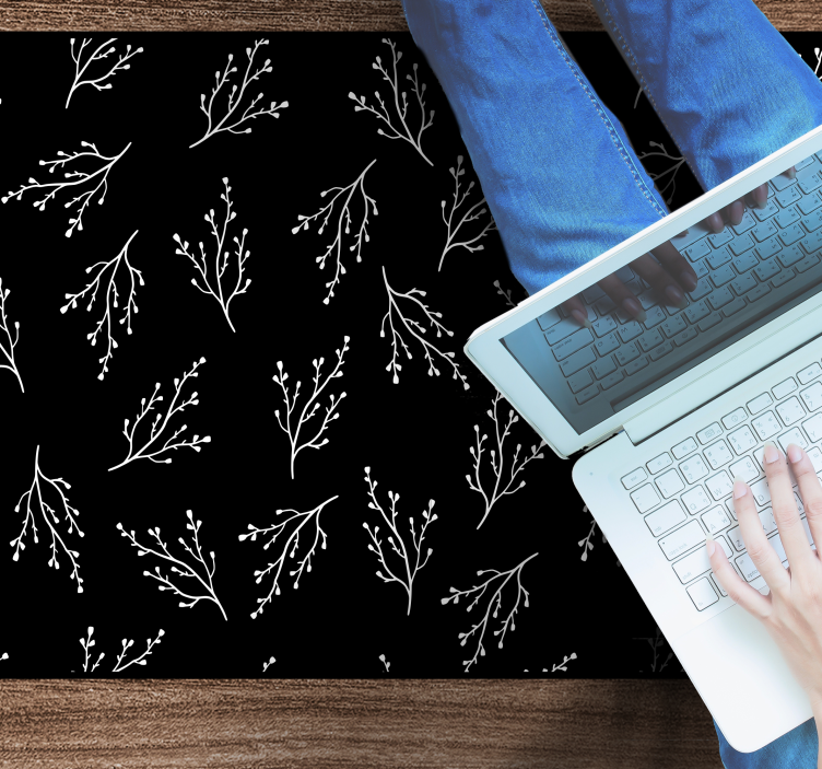 Tapete vinílico natureza padrões delicados de galhos - TenStickers