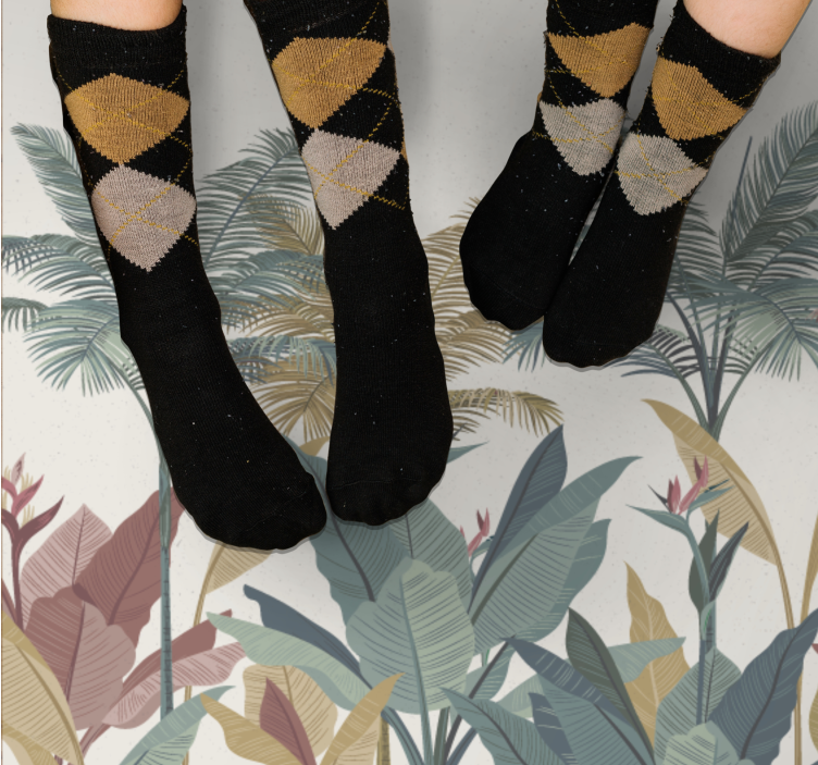 Tapete vinílico natureza paleta de plantas tropicais - TenStickers