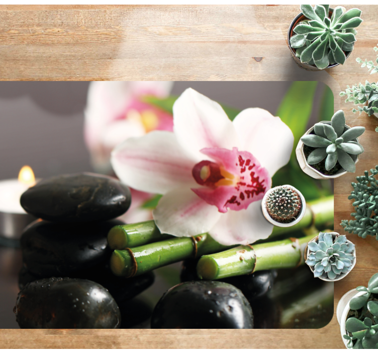 Tapete vinílico natureza serenidade da orquídea - TenStickers