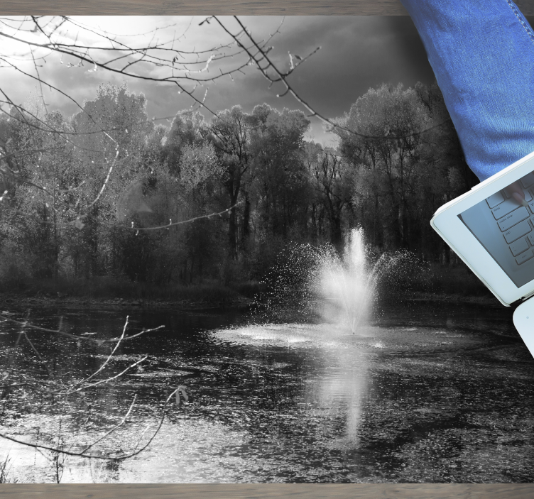 Tapete vinílico natureza vista serena da cachoeira - TenStickers