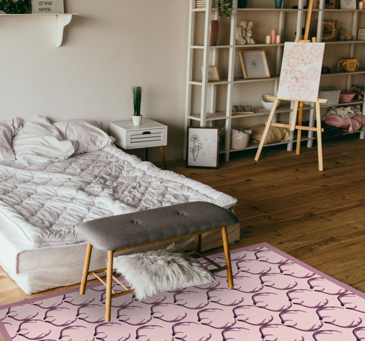 Tapete vinílico nórdico elegante motivo de chifre - TenStickers