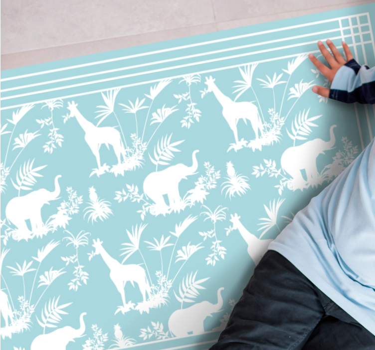 Tapete vinílico para bebés cena de safári na selva - TenStickers