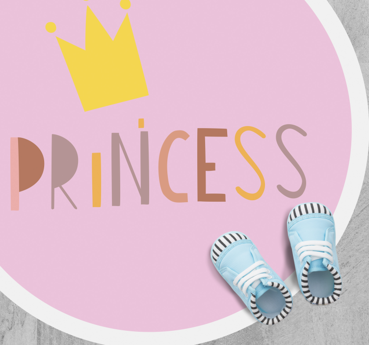 Tapete vinílico para bebés coroa circular de princesa - TenStickers