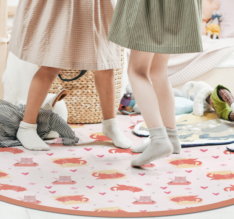 Tapete vinílico para bebés motivo de gato brincalhão - TenStickers