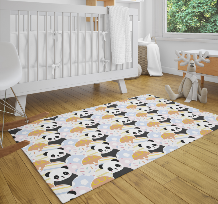 Tapete vinílico bebé padrão de playground panda - TenStickers