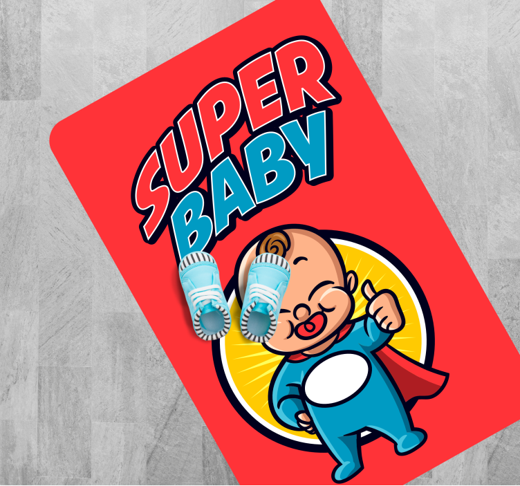 Tapete vinílico bebé tema infantil de super-heróis - TenStickers