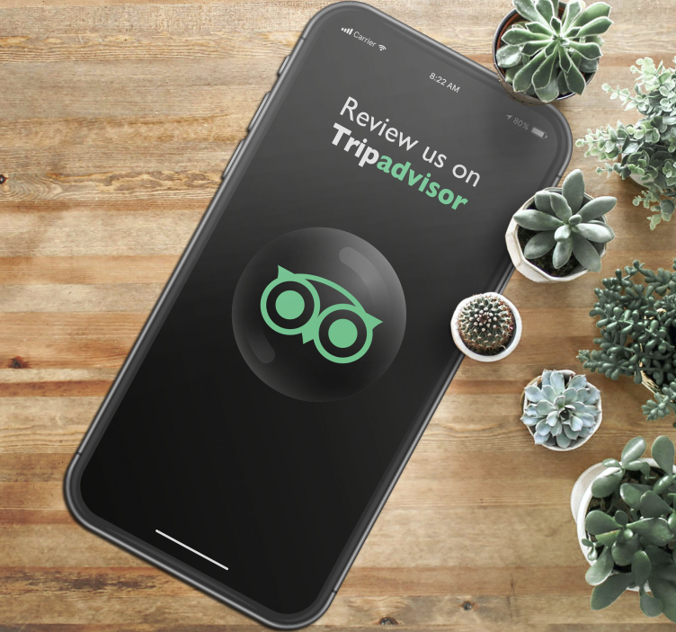 Tapete vinílico promoção avalie-nos no tripadvisor - TenStickers