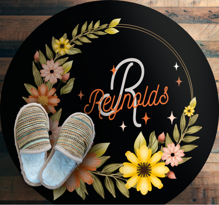 Tapete vinílico quarto nome floral da coroa - TenStickers