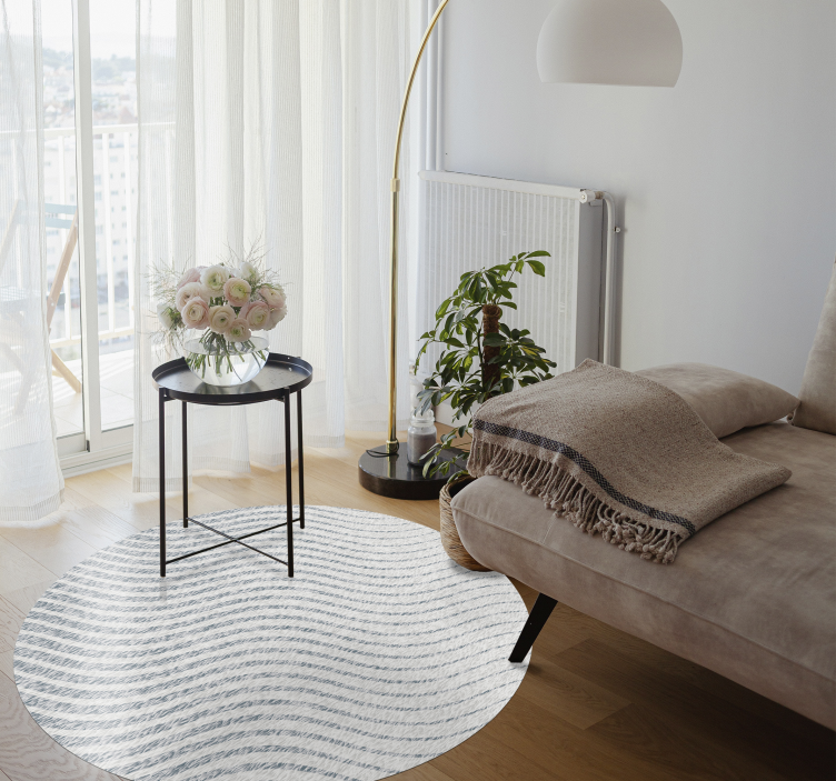 Tapete vinílico sala de estar padrões de ondas suaves - TenStickers