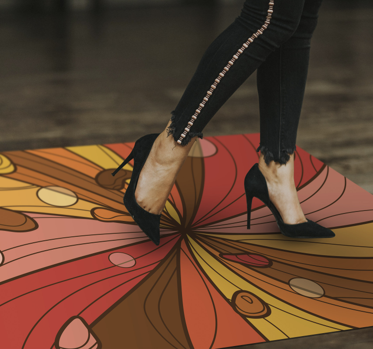 Tapete vinílico vintage flor rodopiante - TenStickers