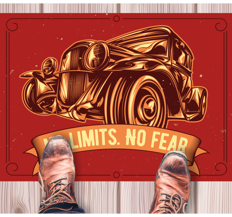 Tapete vinílico frases e textos ilustração de carro clássico - TenStickers