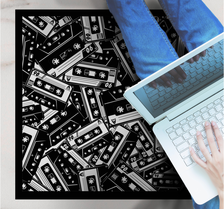 Tapete vinílico juvenil motivo de fita cassete - TenStickers