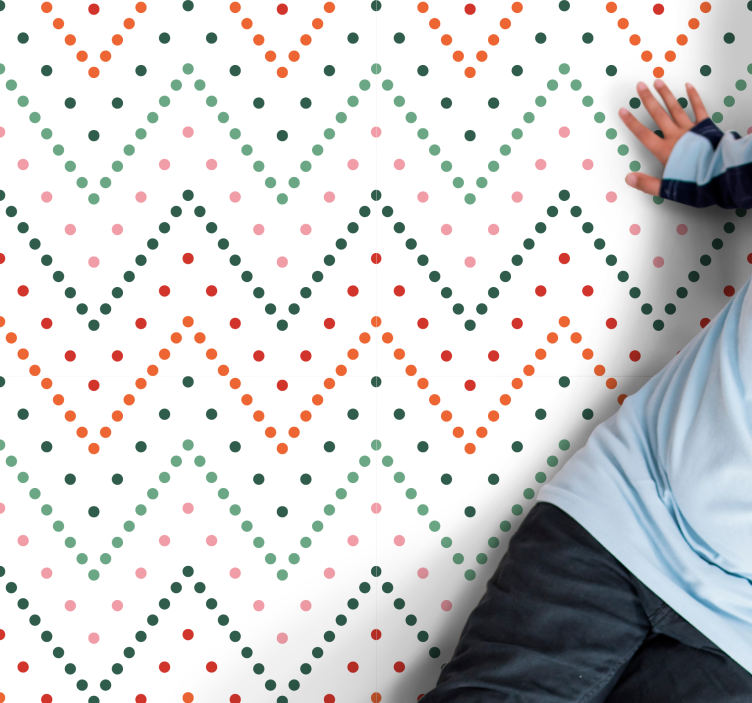 Tapete vinílico criança padrão chevron colorido - TenStickers