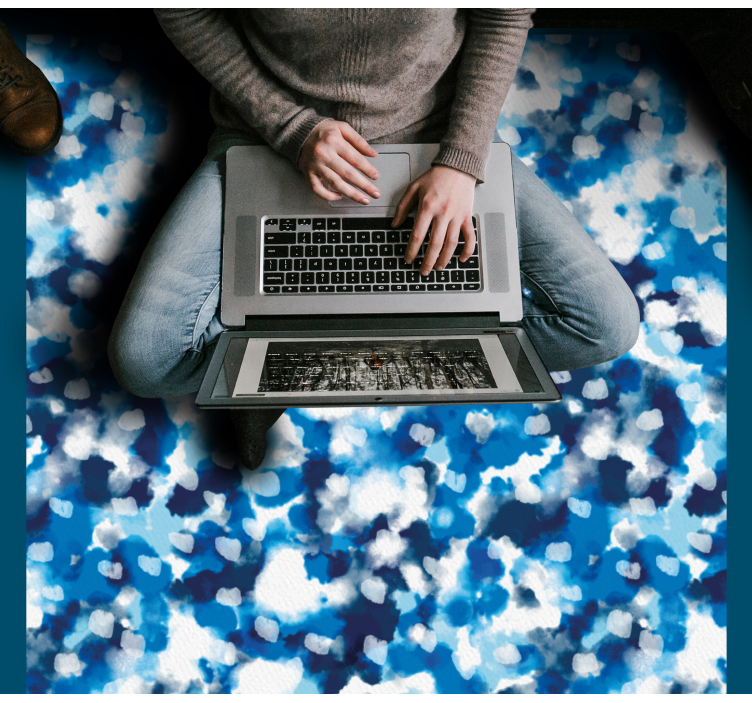 Tapete vinílico criança padrão de nuvens azuis - TenStickers