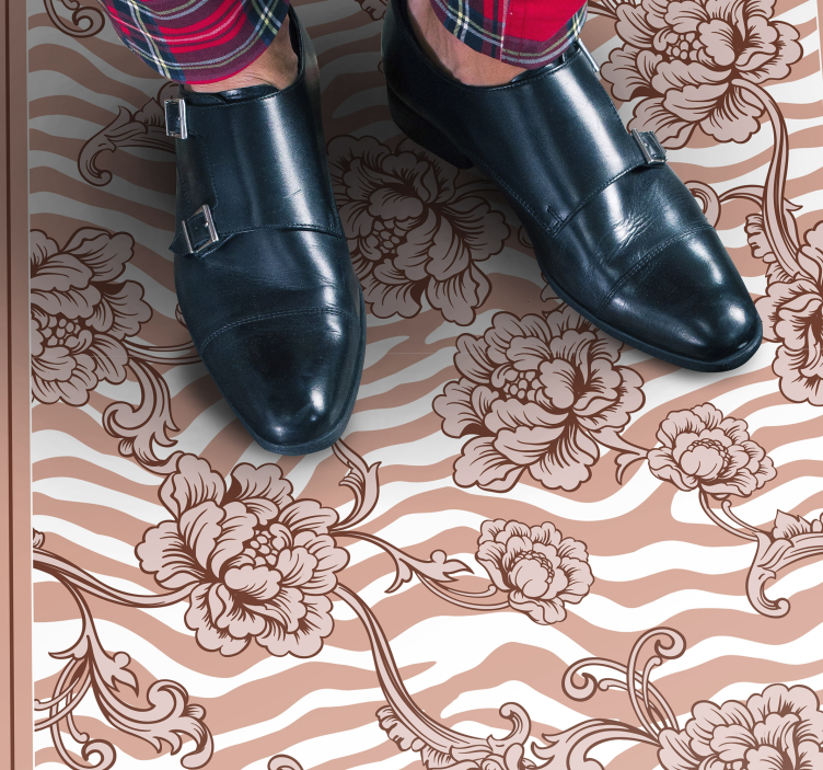 Tapete vinílico quarto fusão floral zebra - TenStickers