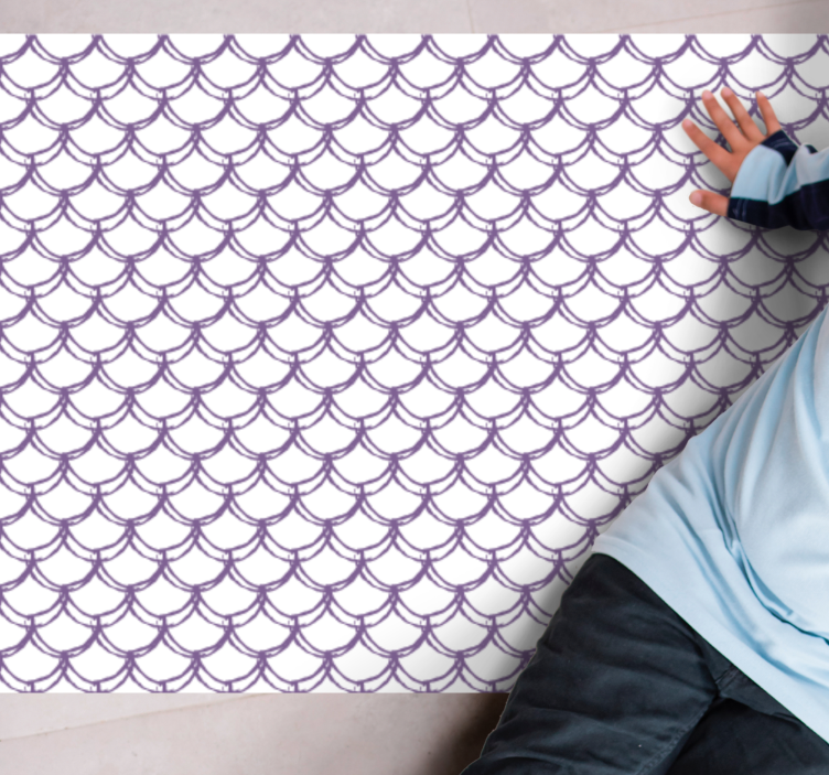 Tapete vinílico casa de banho padrão roxo rendado - TenStickers