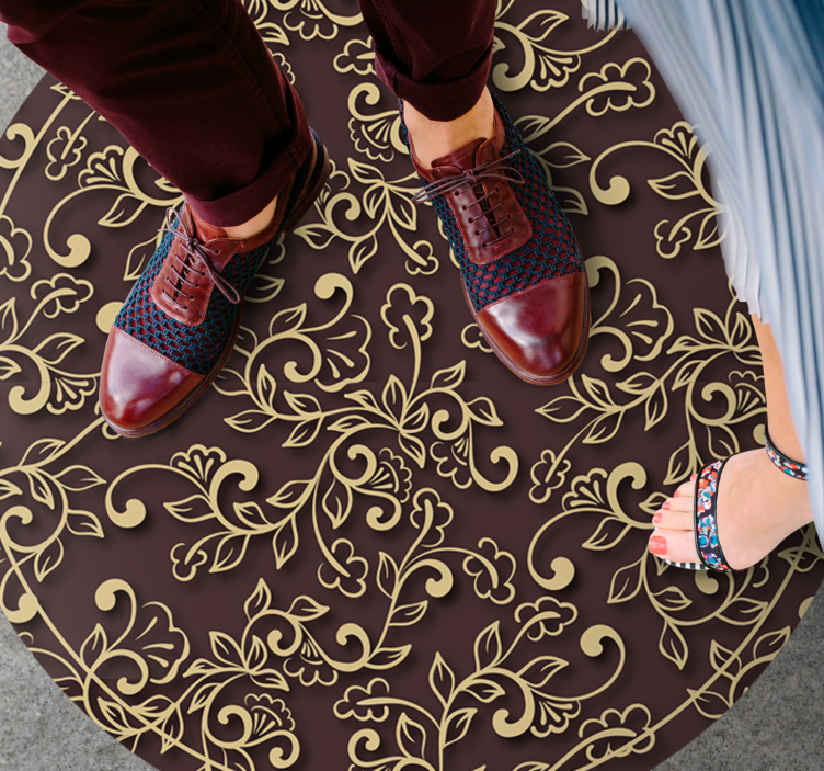 Tapete vinílico retro padrão de redemoinho ornamentado - TenStickers