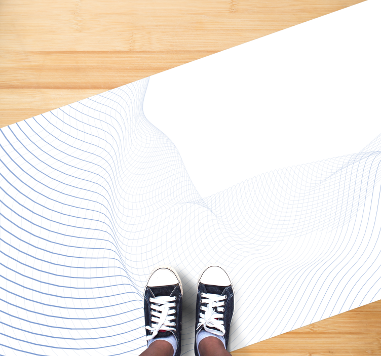 Tapete moderno de linhas onduladas azuis elegantes - TenStickers