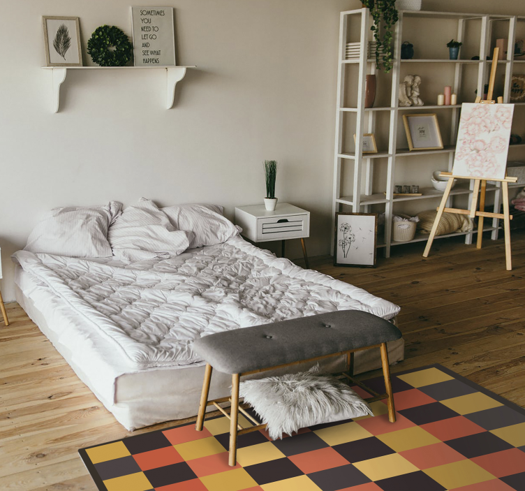 Tapete moderno de produtoquadrado multicolor - TenStickers