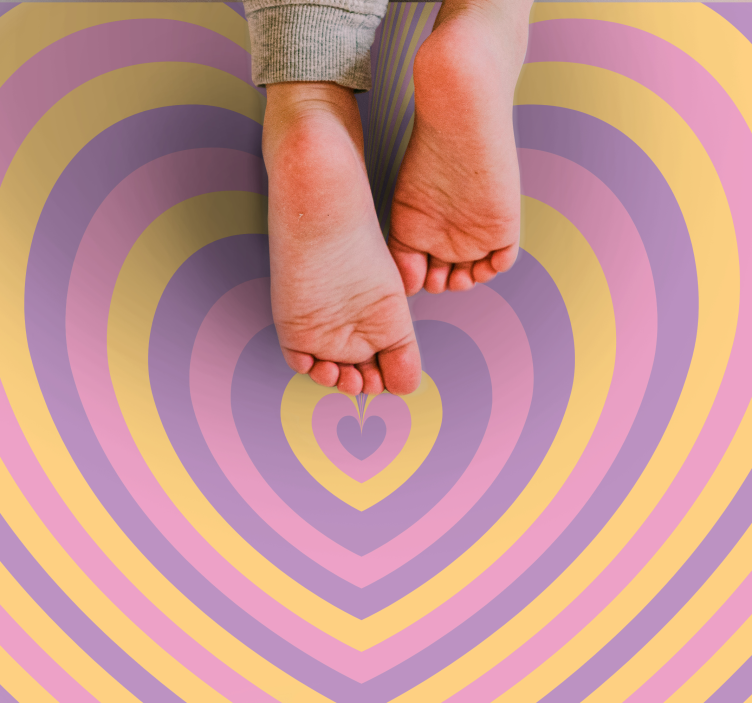 Tapete moderno de coração groovy psicodélico - TenStickers