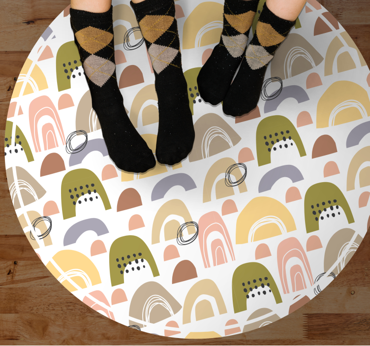 Tapete nórdico padrão arco-íris nórdico - TenStickers