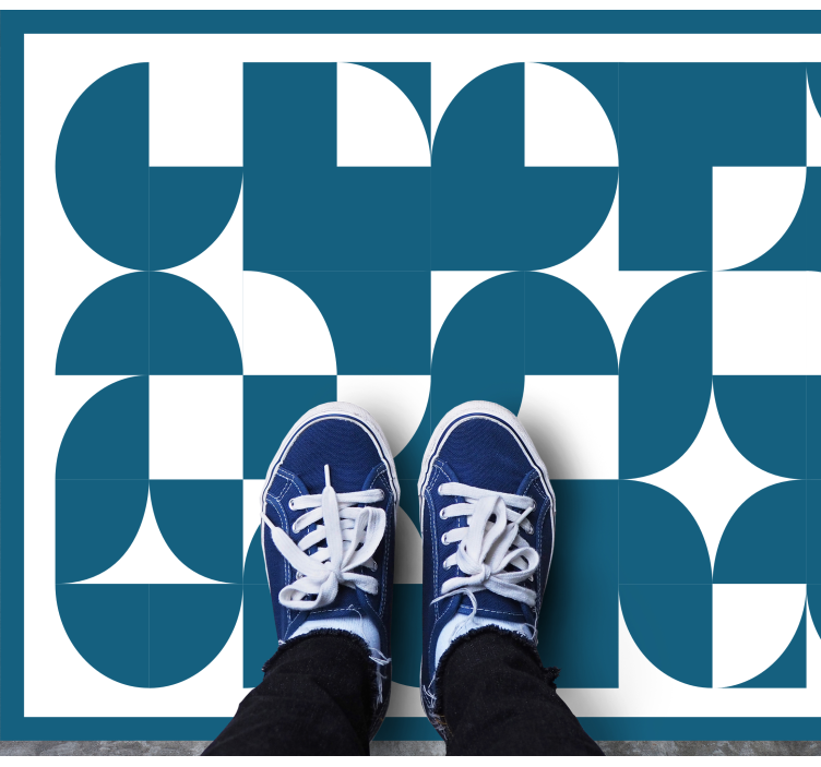 Tapetes de padrão geométrico de círculo azul - TenStickers