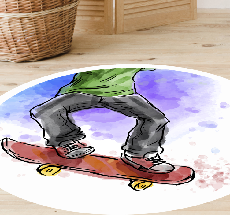 tapete de vinil juvenil de skate em aquarela - TenStickers