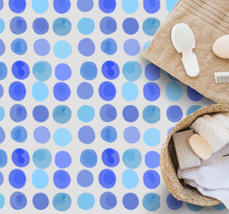 Tapetes geométricos de polca aquarela azul-escuro - TenStickers