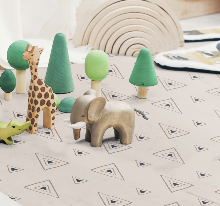 Tapetes geométricos de triângulos nórdicos bege - TenStickers