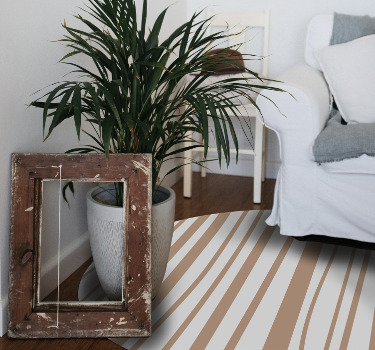 Tapete listrado de vinil nórdico marrom - TenStickers