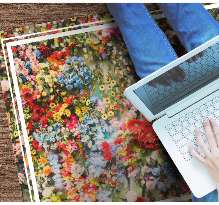 Diferentes tipos de flores campo tapete floral - TenStickers