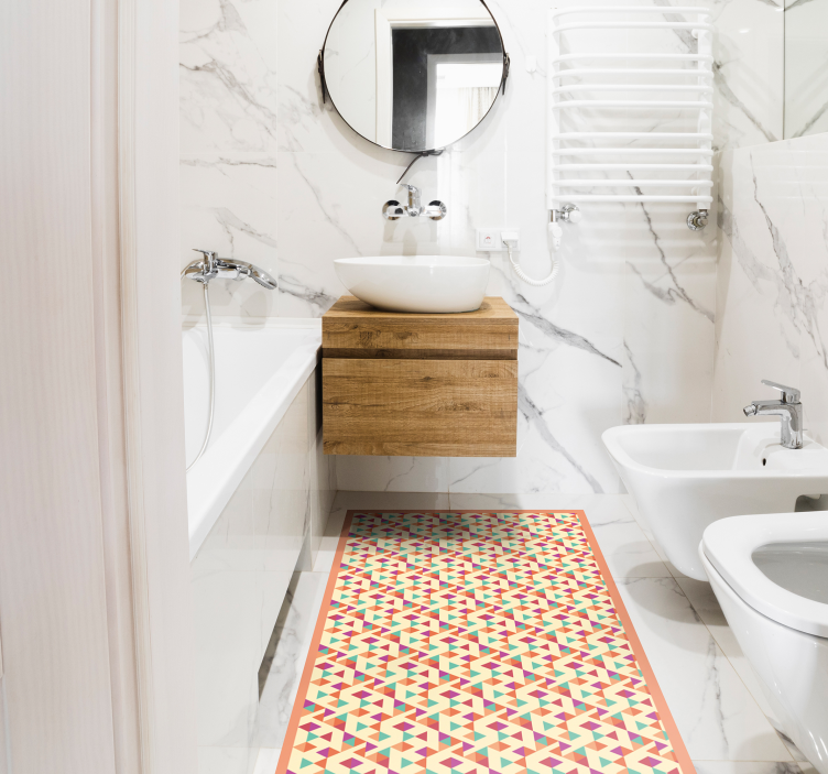 Triângulos coloridos tapetes geométricos de vinil - TenStickers