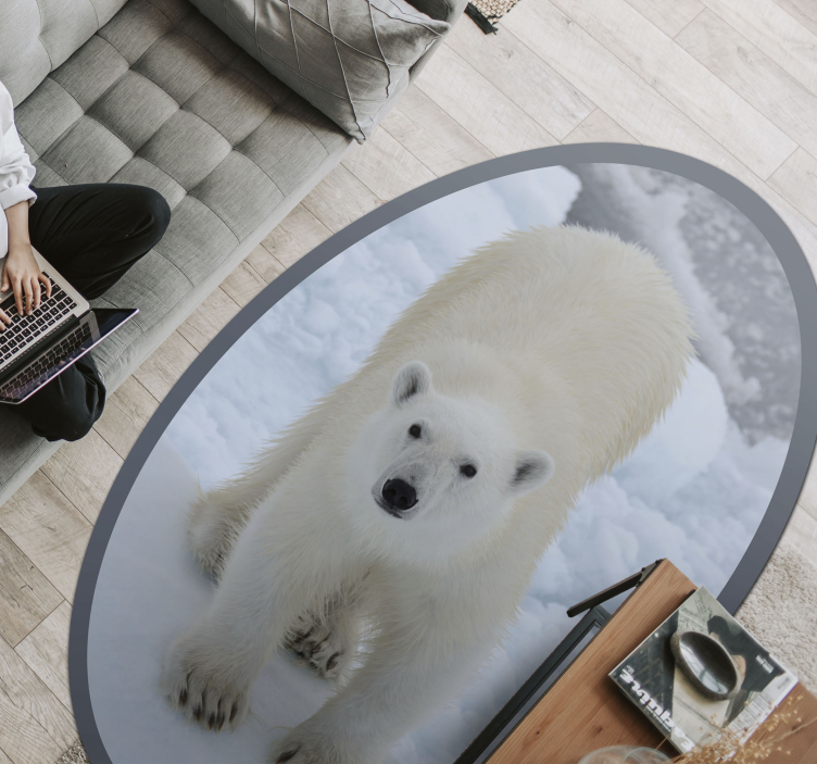 Urso polar em tapete de neve animal - TenStickers