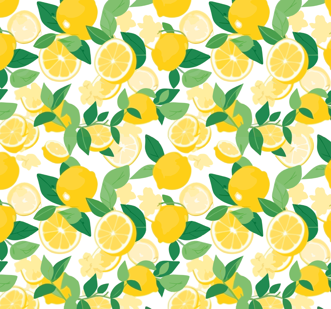 Tapete vinílico amarelo padrão de fatia de limão - TenStickers